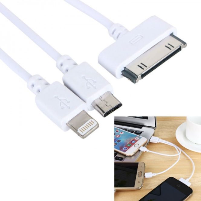 Hovedbilde Multiladekabel 3 i 1, iPhone, iPad, Samsung mm