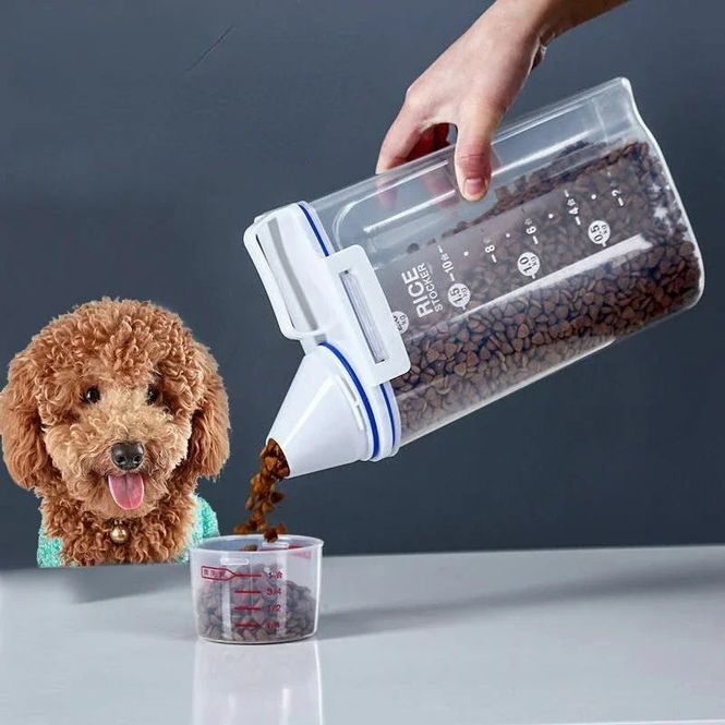 Hovedbilde Fôrbeholder for hund og katt med målebeger, 1,5 ...